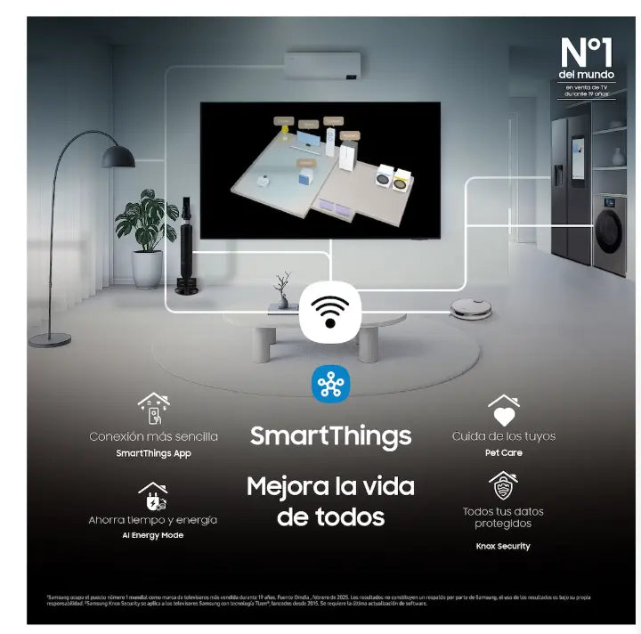 Base y soporte del Samsung Crystal UHD 65 pulgadas en color negro