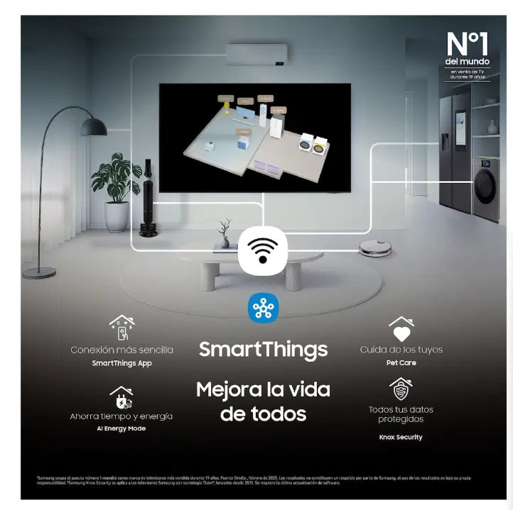 Base y soporte del Samsung Crystal UHD 85 pulgadas en color negro