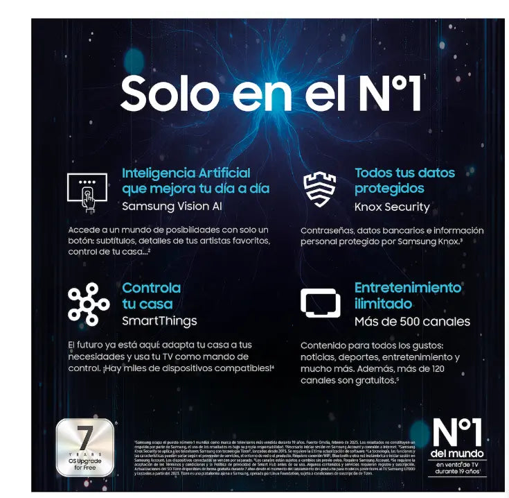 Base y soporte del Samsung QLED 85 pulgadas en color negro