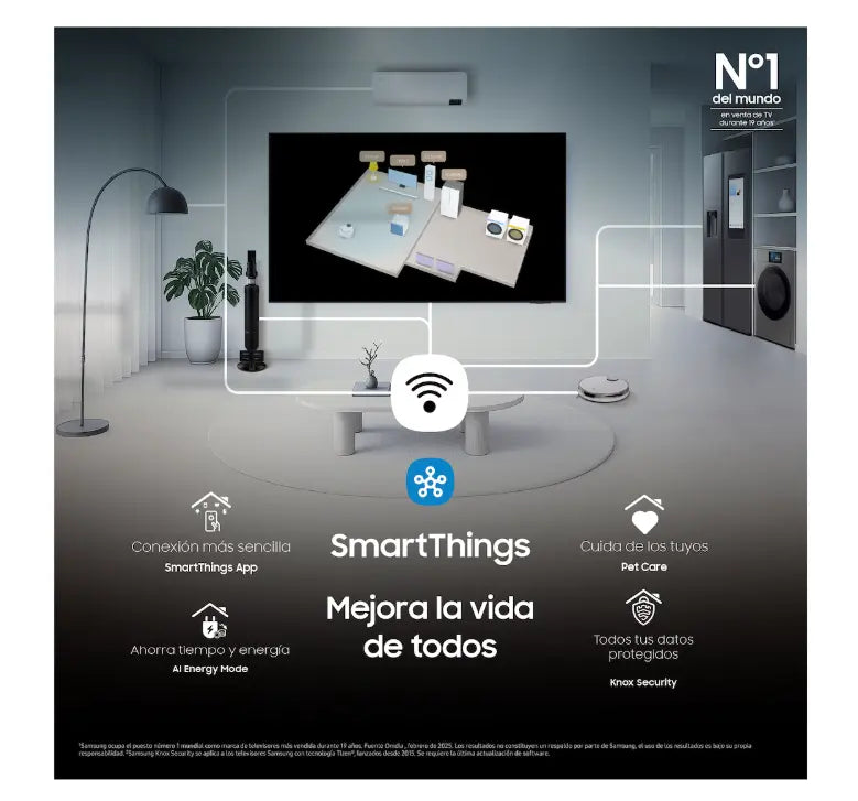 Base y soporte del televisor Samsung U8075F en color negro