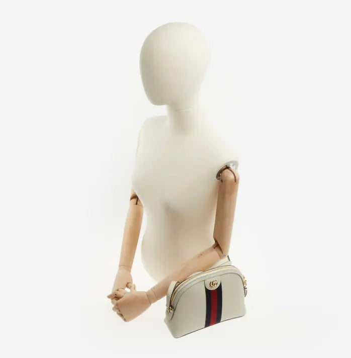 Bolso Gucci Ophidia Cream con diseño clásico y franjas tricolor 