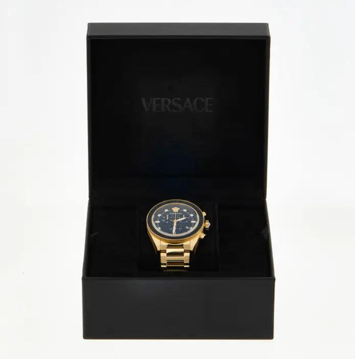 Caja de 43 mm del reloj Versace dorado unisex