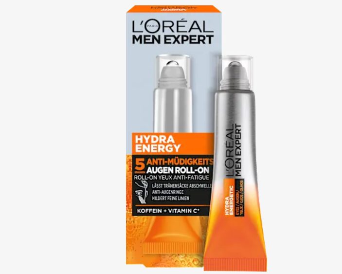 Roll-on para ojos Hydra Energy, cafeína + vitamina C, 10 ml L'ORÉAL PARIS MEN EXPERT
