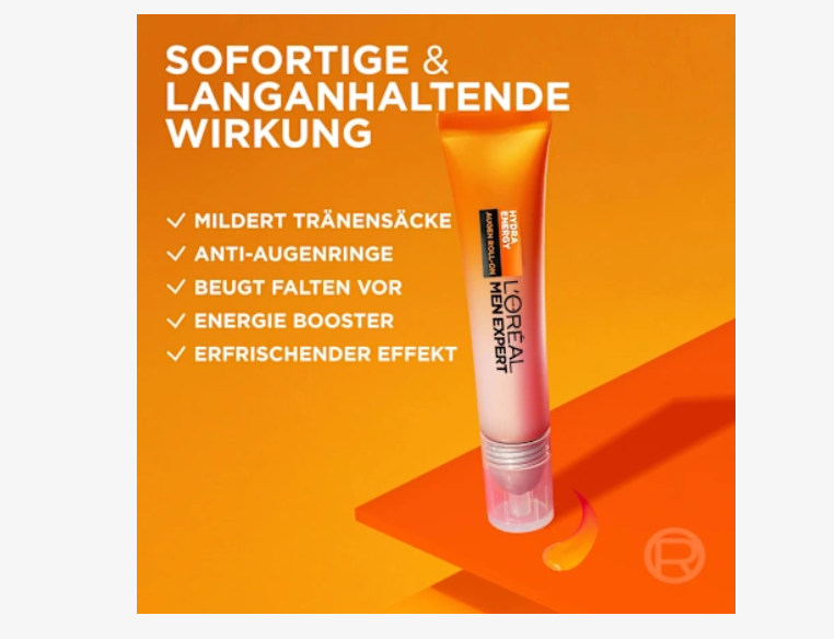 Roll-on para ojos Hydra Energy, cafeína + vitamina C, 10 ml L'ORÉAL PARIS MEN EXPERT