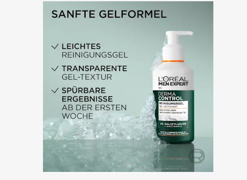 Gel limpiador Derma Control, 260 ml L'ORÉAL PARiS MEN EXPERT