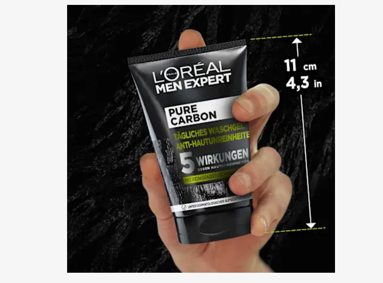 Gel de lavado Pure Carbon, 100 ml L'ORÉAL PARiS MEN EXPERT