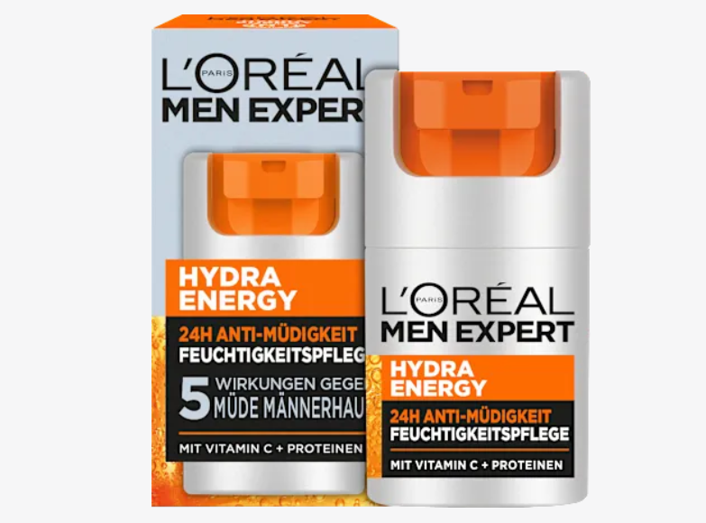 Crema facial Hydra Energy, cuidado hidratante con vitamina C, anti-fatiga 24 h, 50 ml L'ORÉAL PARiS MEN EXPERT