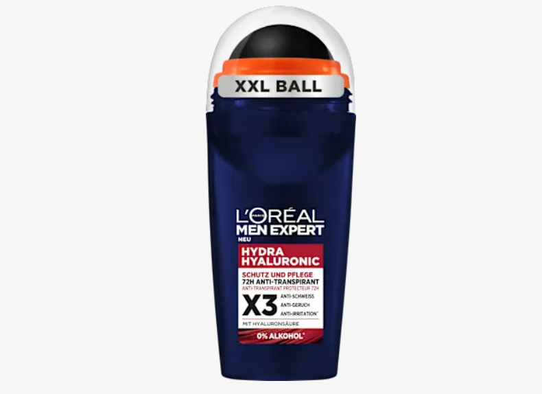 Desodorante Antitranspirante Roll-on Hydra Hialurónico, 50 ml L'ORÉAL PARiS MEN EXPERT