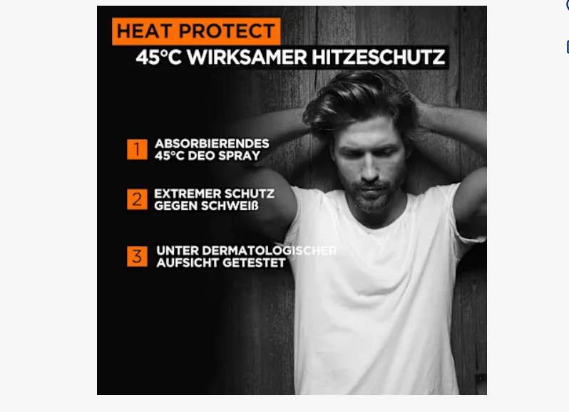 Desodorante en spray antitranspirante Heat Protect, 150 ml L'ORÉAL PARiS MEN EXPERT