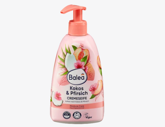 Jabón en crema de melocotón y coco, 500 ml