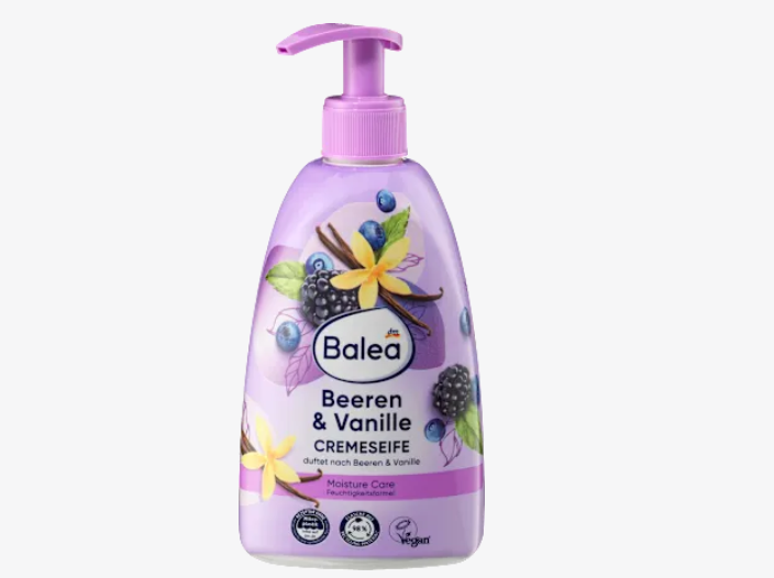 Crema de jabón con bayas y vainilla, 500 ml