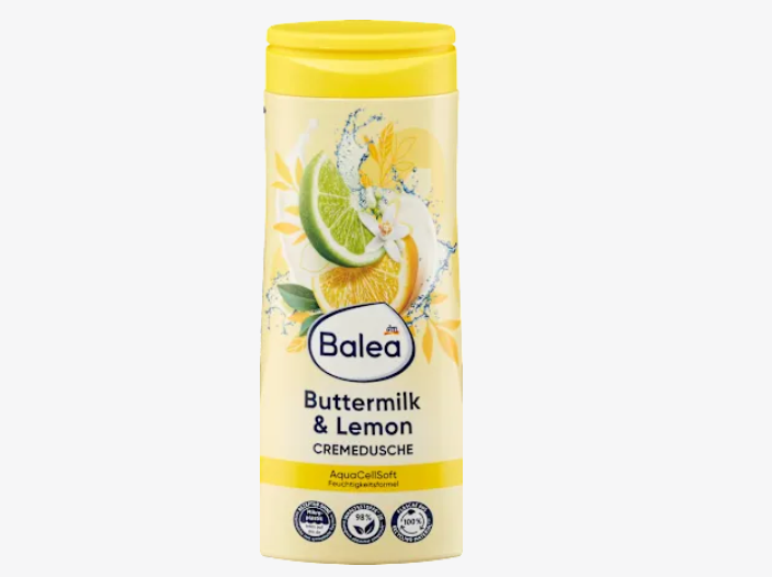 Crema de ducha de suero de leche y limón, 300 ml