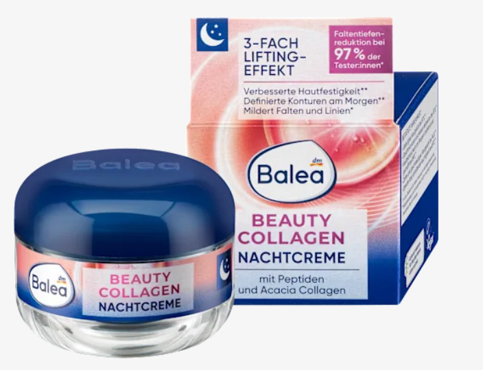 Crema Facial de Noche Reafirmante 'Beauty Collagen' – Balea, 50 ml