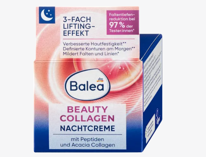 Crema Facial de Noche Reafirmante 'Beauty Collagen' – Balea, 50 ml