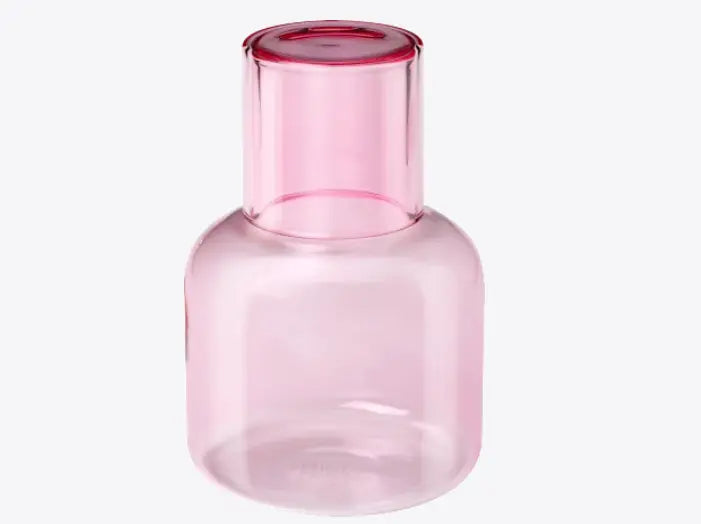 Jarra de cristal con tapa/cristal, rosa (1000 ml), 1 pieza Ashé Mi