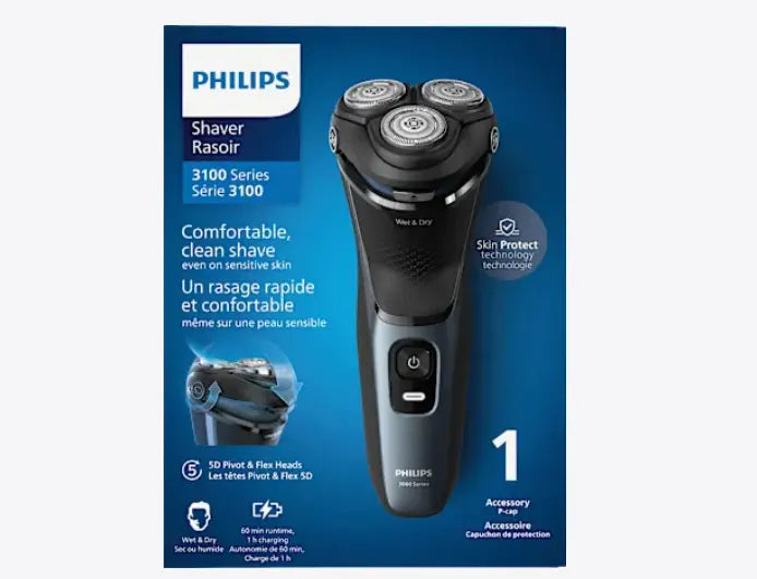 Afeitadora eléctrica Philips, afeitadora rotatoria S3144/00, 1 pc Ashé Mi