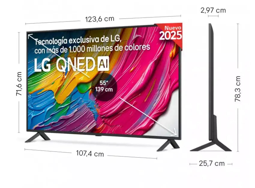 Smart TV LG QNED AI QNED80 55 pulgadas 4K 2025 - 55QNED80A6A - Ashé Mi