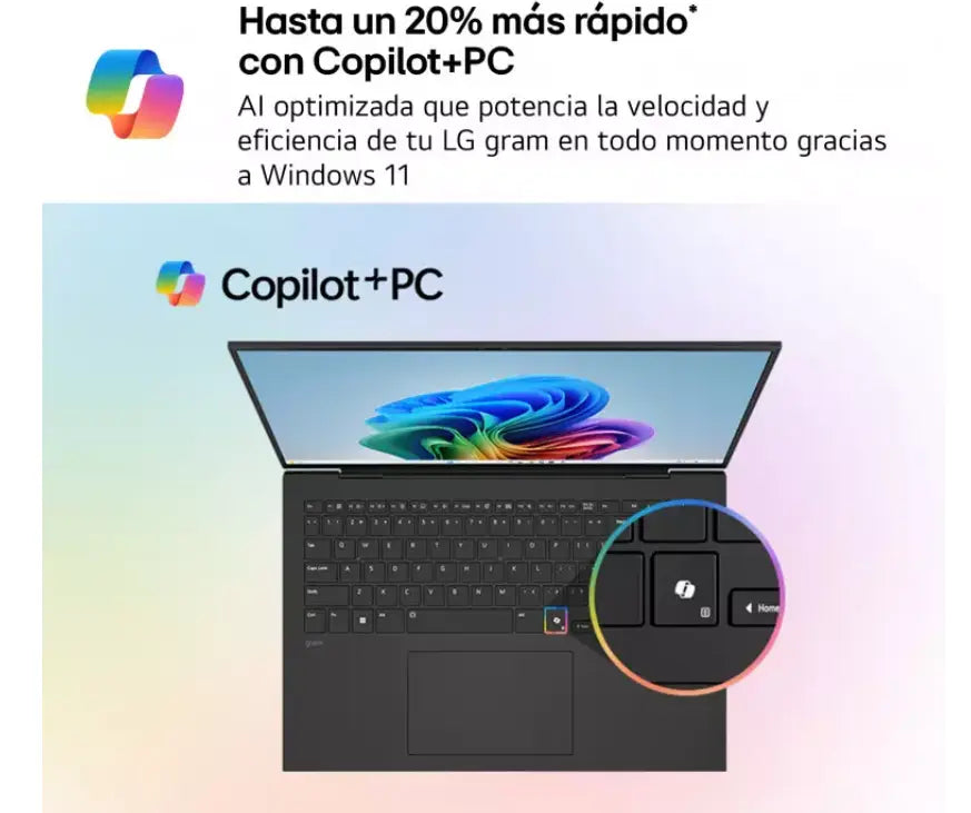 Portátil 16" LG gram 16Z90TL, 1.23Kg/U7 /32GB/1TB SSD| LG ES - Ashé Mi