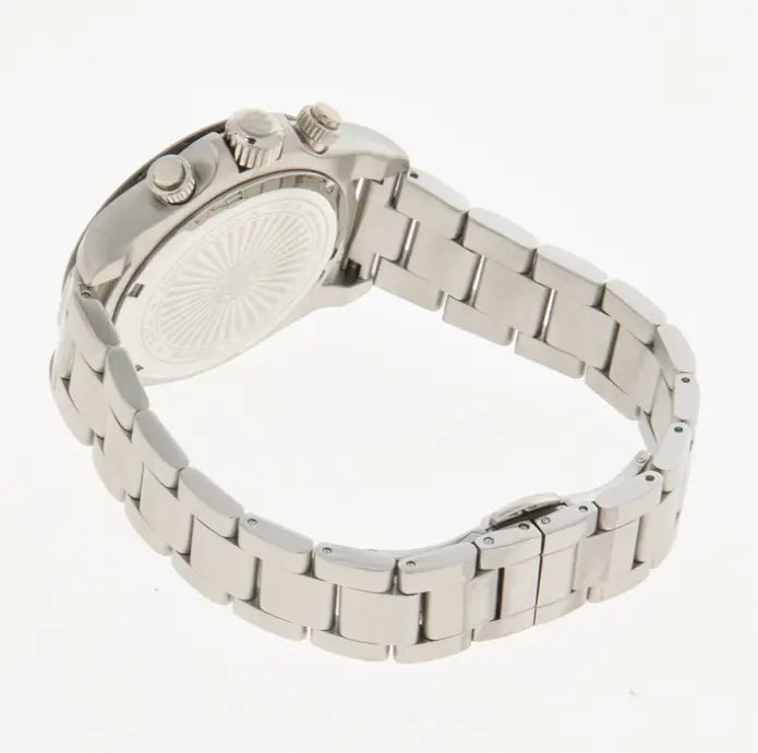 Reloj plateado unisex con broche plegable Roberto Cavalli 