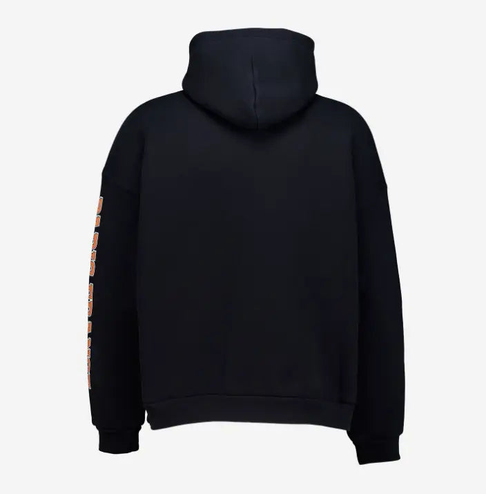 Sudadera Balenciaga negra con forro polar y bolsillo canguro 