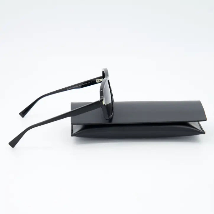 Gafas Saint Laurent aviador negras con paño de limpieza 