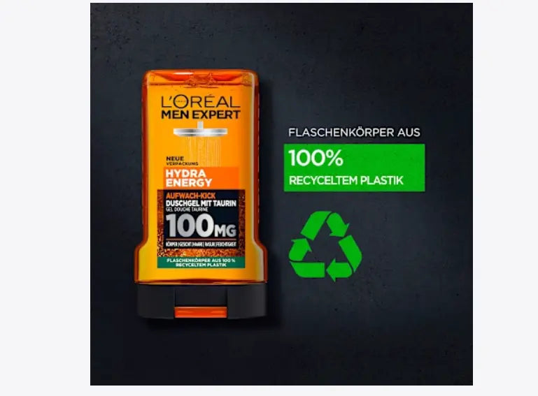 Gel de ducha masculino energizante para cuerpo, rostro y cabello