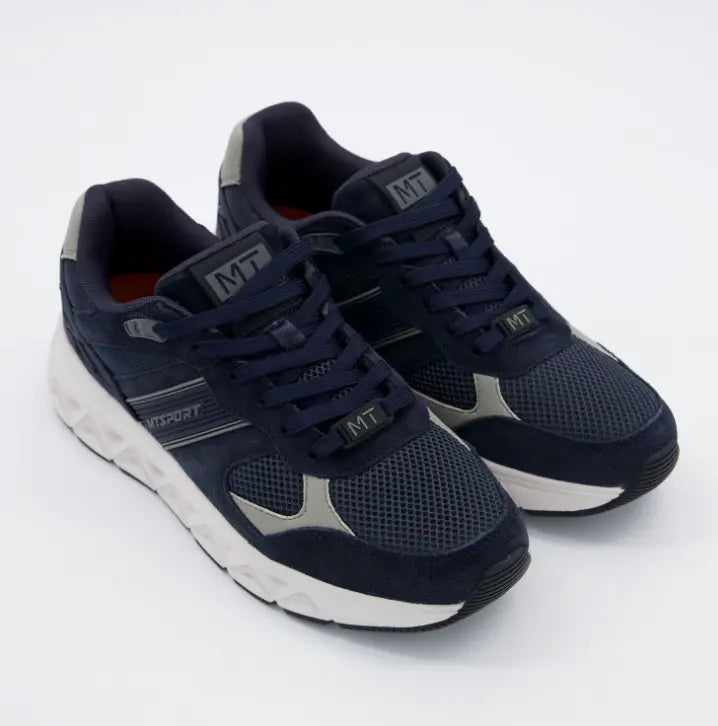 Zapatillas Marco Tozzi MT SPORT de hombre en ante azul marino y malla transpirable, sneakers confort en Ashé Mi.