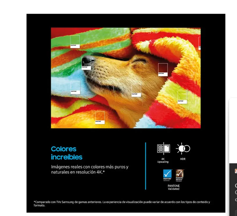 Pantalla Samsung Crystal UHD 50 pulgadas con diseño sin marcos