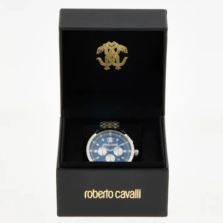 Reloj Roberto Cavalli plateado con resistencia al agua 10 ATM 