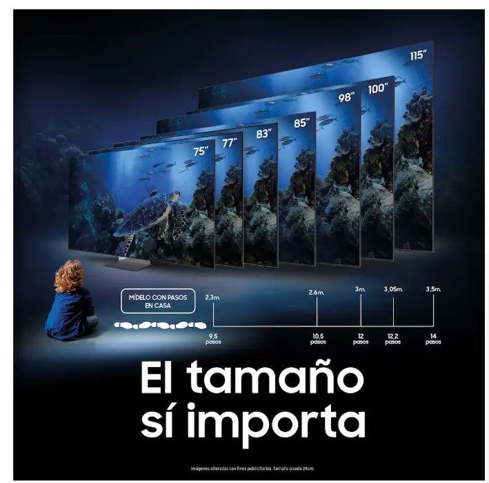 Televisor Samsung 75 pulgadas montado en pared con soporte VESA