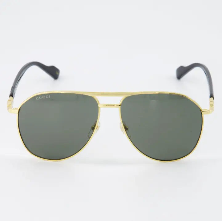 Gafas de sol Gucci aviador doradas con detalles del logo 