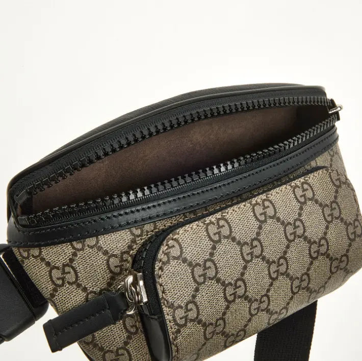 Vista frontal del bolso Gucci unisex beige/negro 