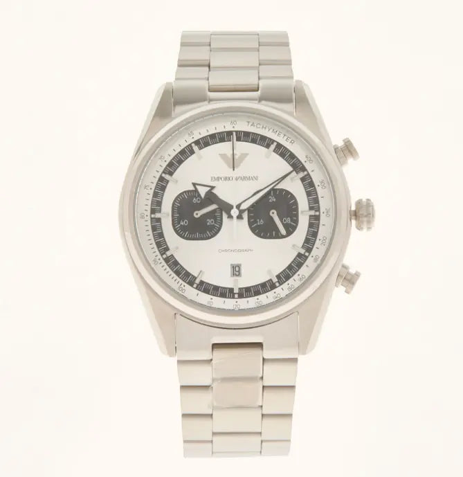 Reloj Emporio Armani AR11636 plateado unisex con cronógrafo