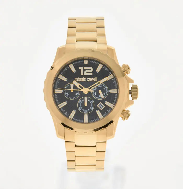 Reloj Roberto Cavalli dorado unisex con cronógrafo