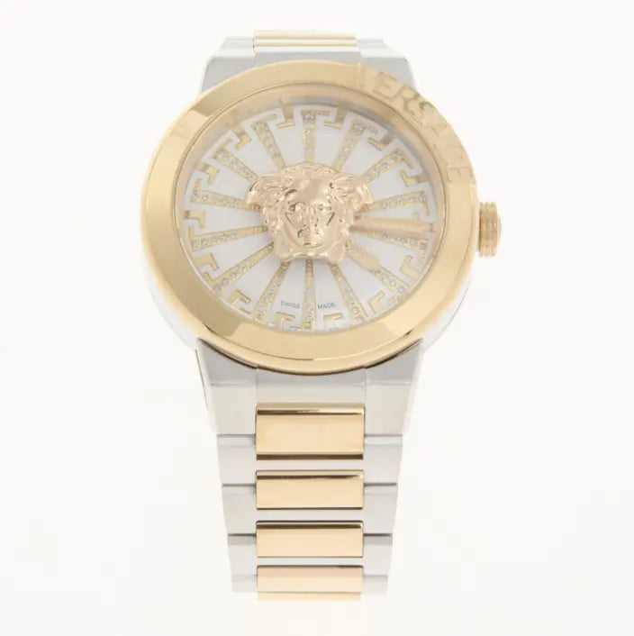 Reloj Versace oro y plata unisex con motivo Medusa