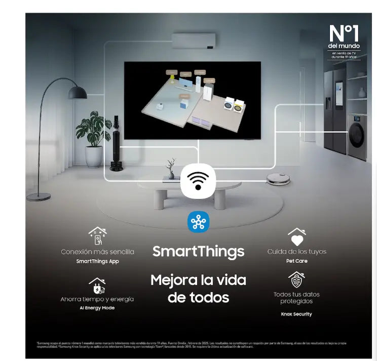 Vista lateral del televisor Samsung 85 Q6F sin marcos