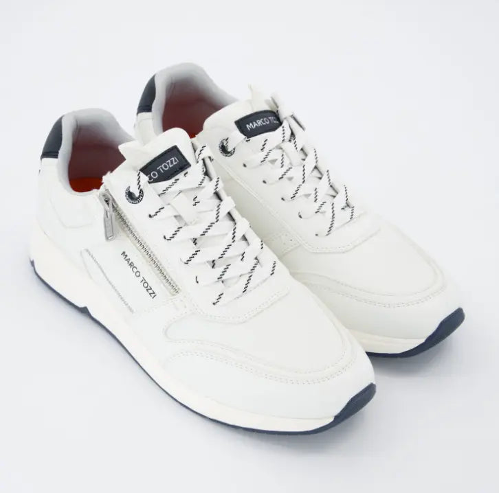 Zapatillas Marco Tozzi para hombre en color blanco con diseño deportivo técnico.