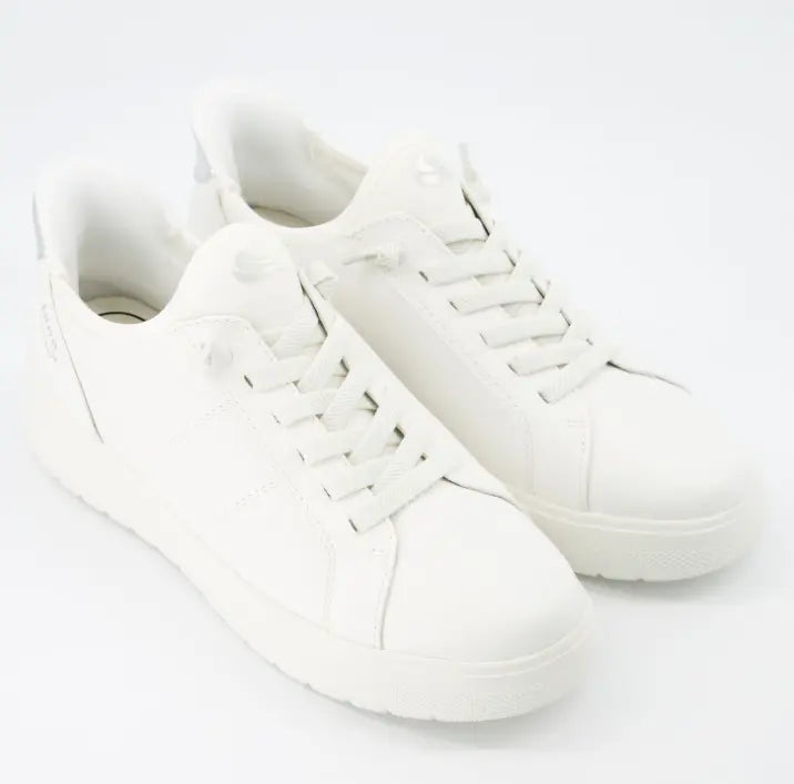 Zapatillas Jana blancas con detalles plateados y logotipo