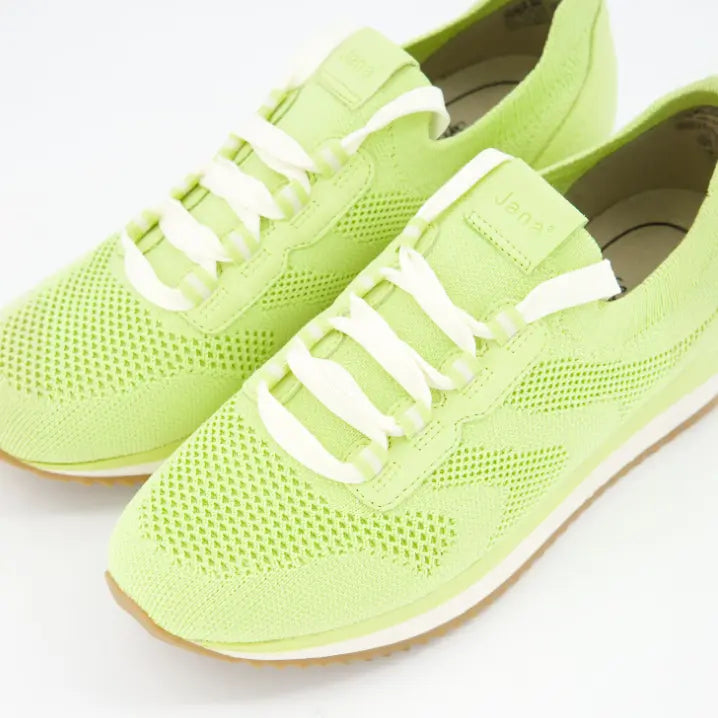 Zapatillas deportivas Jana verde neón con tejido de punto